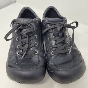 Keen Leather Lace Up Anti Odor Anatomic Footbed Round Toe Work/Hike Shoe Women 8